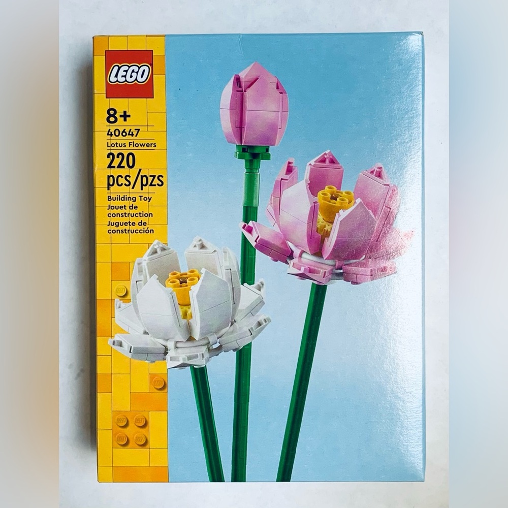 LEGO LOTUS 40647 Lotus Pink and White Flowers Legos NEW Botanicals